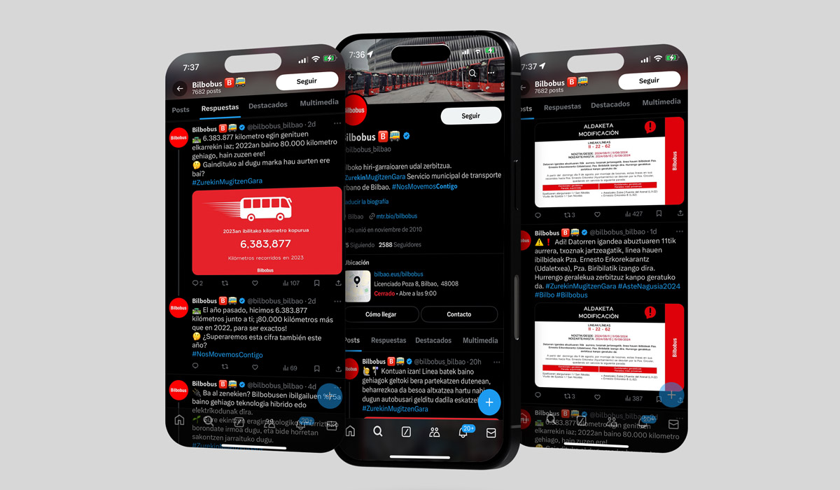 Gestión de la red social X para Bilbobus