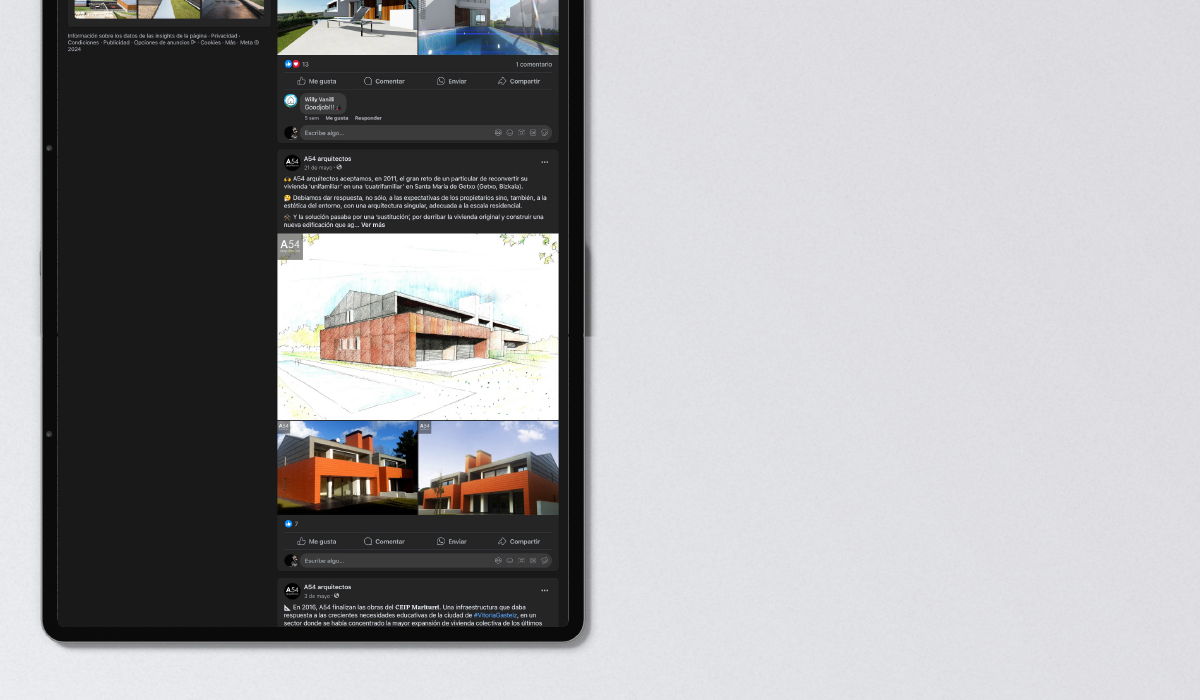 gestión de facebook para A54 arquitectos